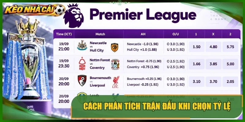 Cách phân tích trận đấu khi chọn tỷ lệ